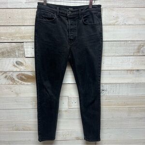 Grlfrnd‎ Karolina Jeans 29 High Rise Button Fly Tapered Leg Black Nine Lives USA
